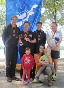 Die Delitzscher Starter Willi Krause, Heike Preuß, Phillip Nathrath, Yvonne Becker und Dirk Preuß (von links)