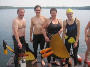 Das Delitzscher Siegerteam mit Dirk Preuß, Phillip Nathrath, Heike Preuß und Yvonne Becker (von links)