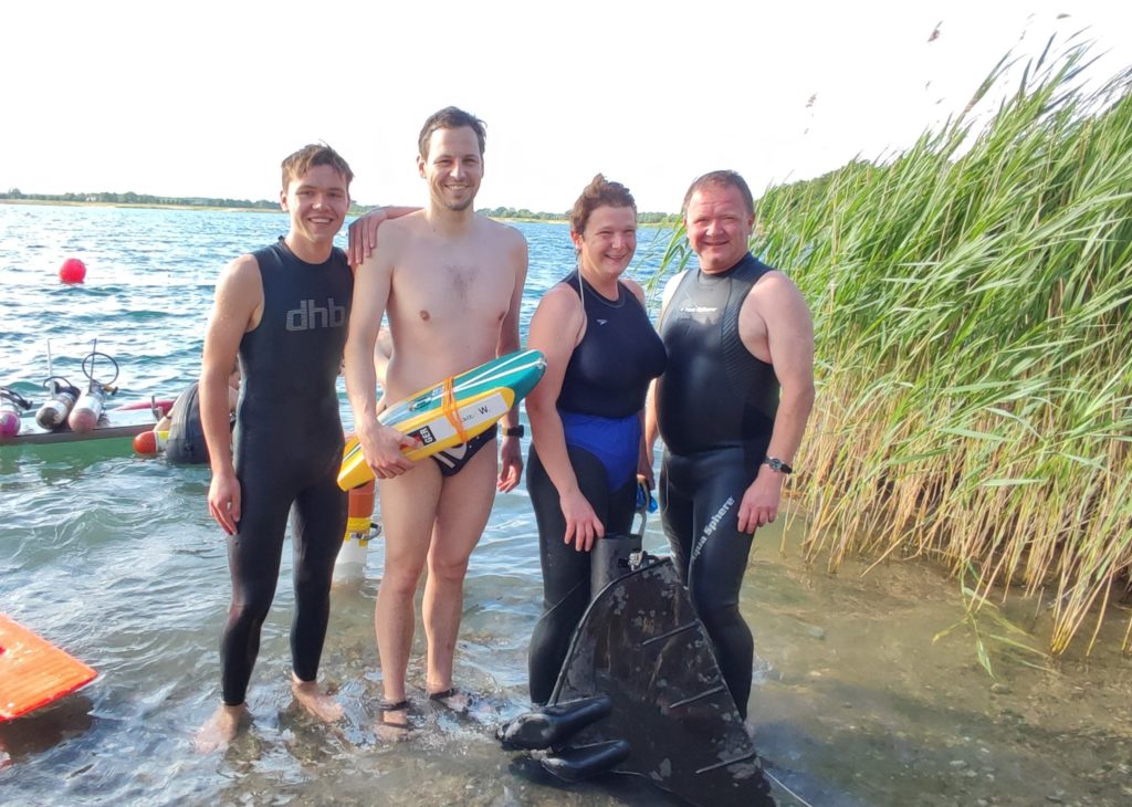 Das Delitzscher Team mit Marek Preuß, Willi Krause, Heike und Dirk Preuß (von links)